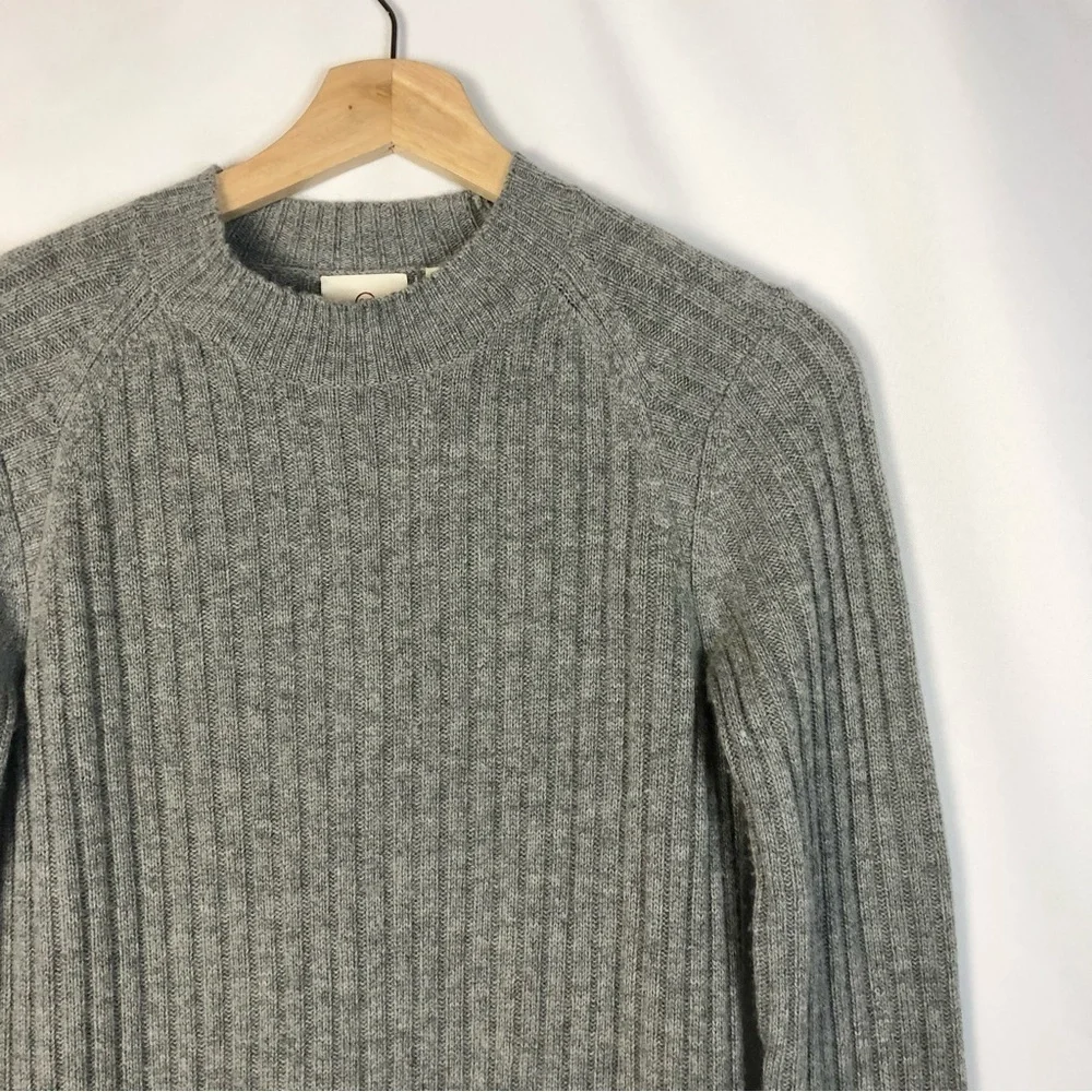 AG Adriano Goldschmied Reign Gray Ribbed Wool Cashmere Midi Sweater Dress M - Picture 5 of 7